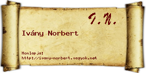 Ivány Norbert névjegykártya