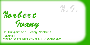 norbert ivany business card